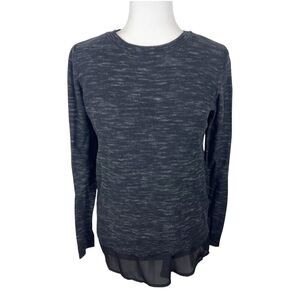 Dex Sweater Women Small Black Criss Cross Tie Back Pullover Lightweight Casual